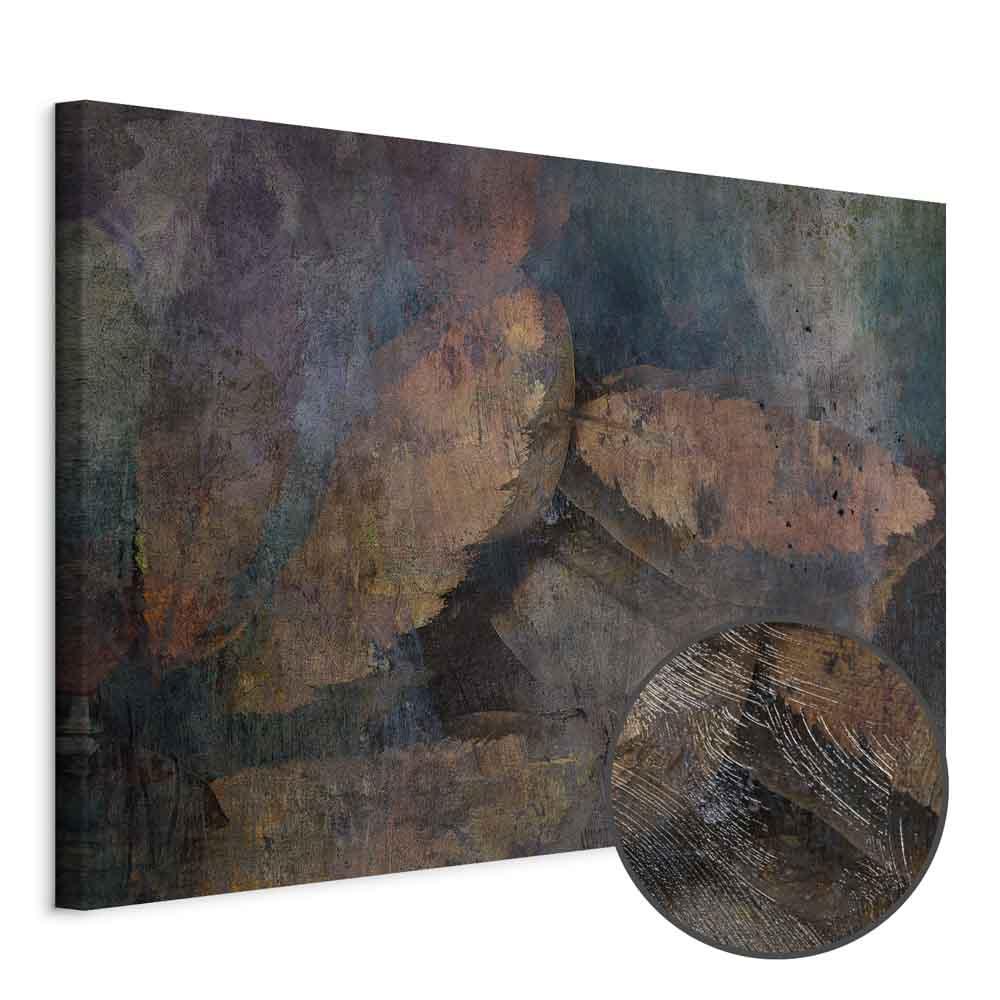 Abstrakt lærredsbillede Kobberblade bredformat - 60 x 40 cm - Premium Print