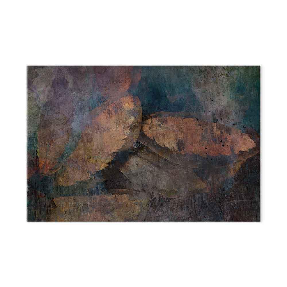 Abstrakt lærredsbillede Kobberblade bredformat - 60 x 40 cm - Standard