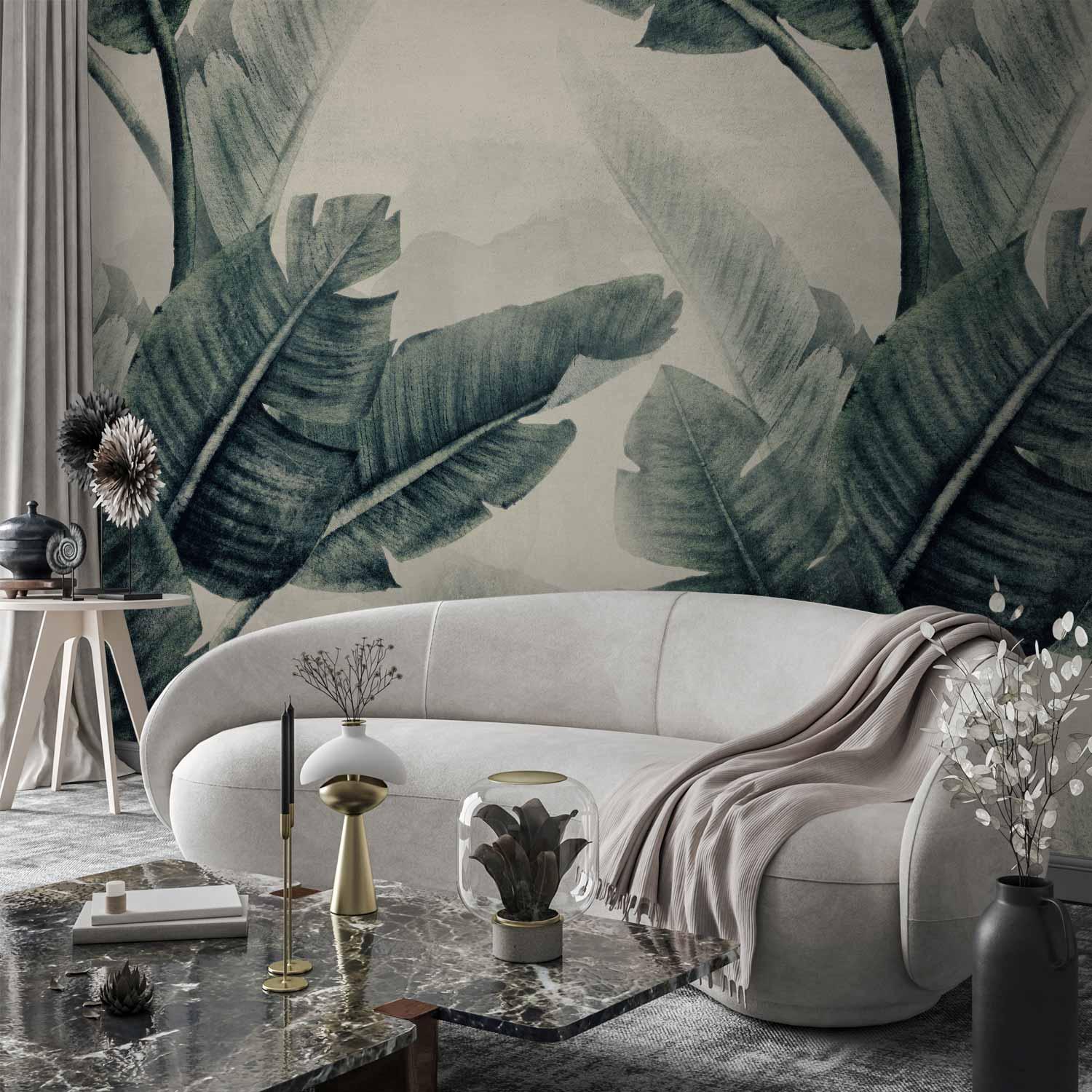 Fototapet med tropiske blade - Magiske Planter første variant - 147 x 105 cm - Selvklæbende