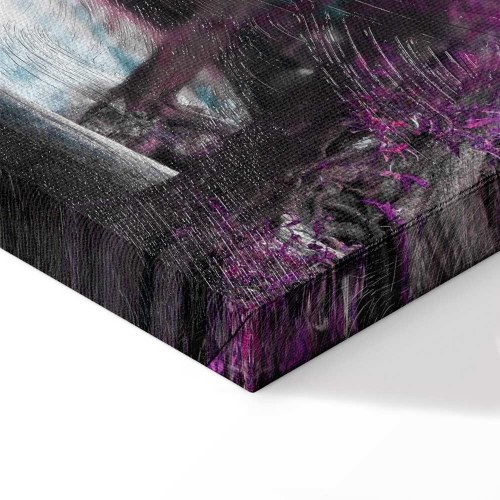 Lærredsbillede Vandfald og Buddha - 100 x 50 cm, Standard