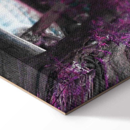 Lærredsbillede Vandfald og Buddha - 100 x 50 cm, Standard