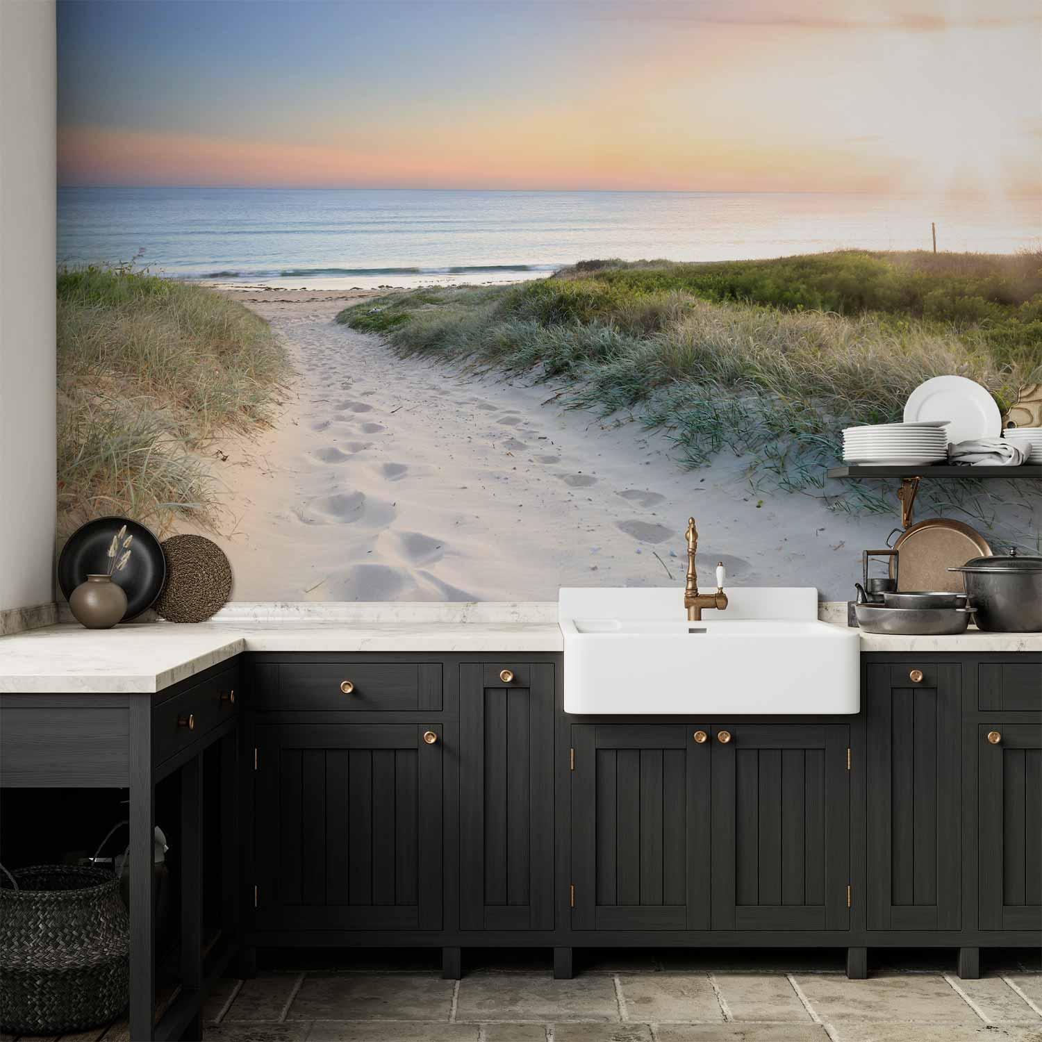 Fototapet Morgenstur på stranden - 400 x 280 cm - Vandtæt