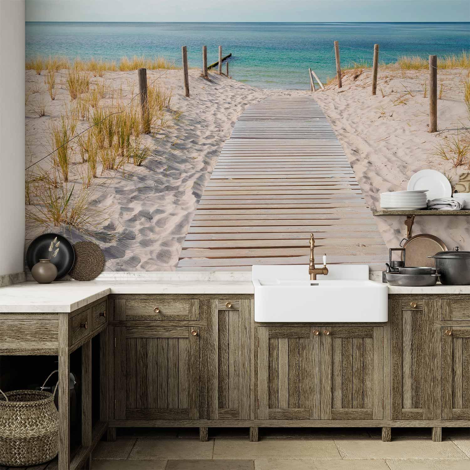 Fototapet Ferie ved Havet - Strandmotiv - 400 x 280 cm - Vandtæt
