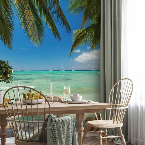 Fototapet med strand og hav - Afslapning på stranden