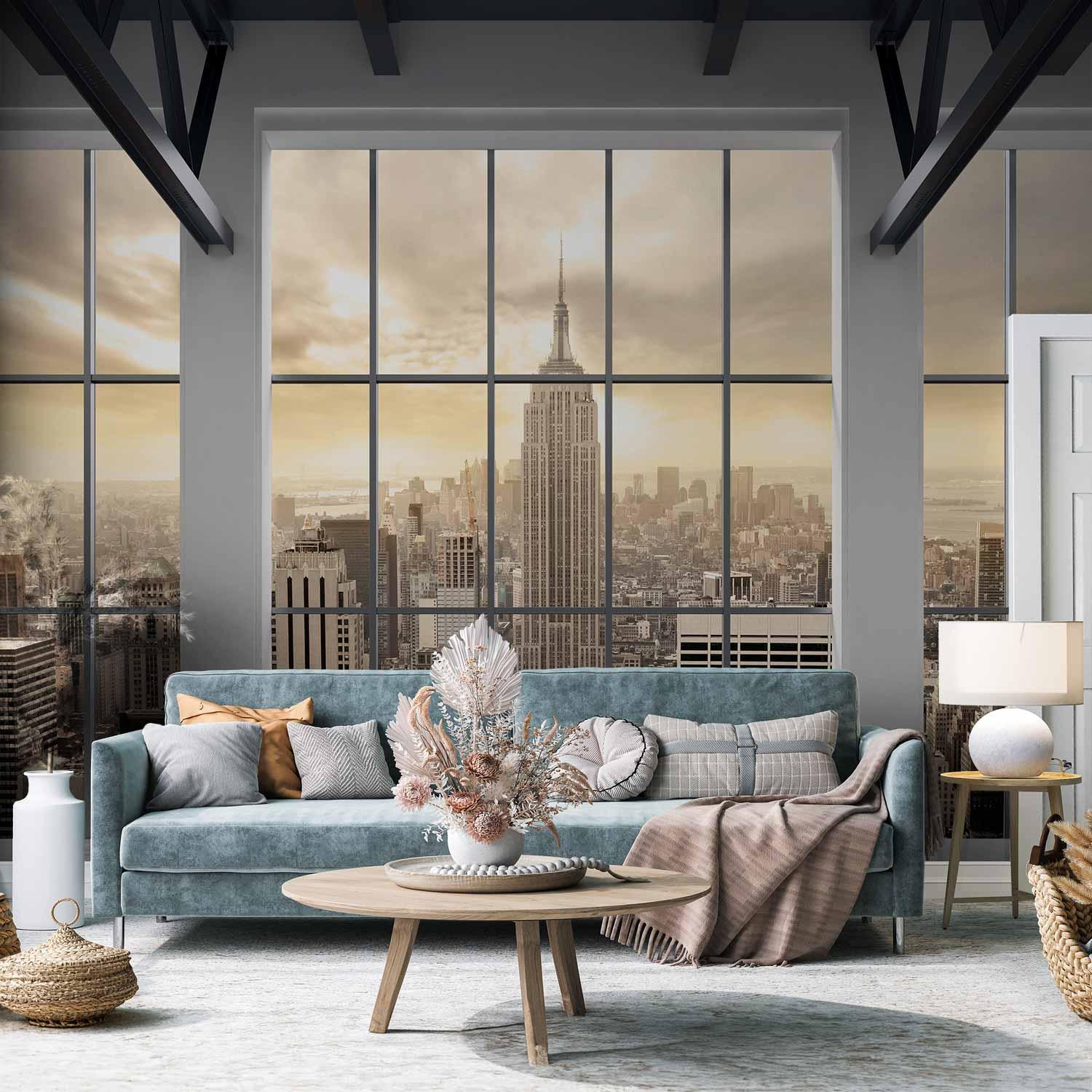 Fototapet Skyer over New York City - 200 x 140 cm - Standard