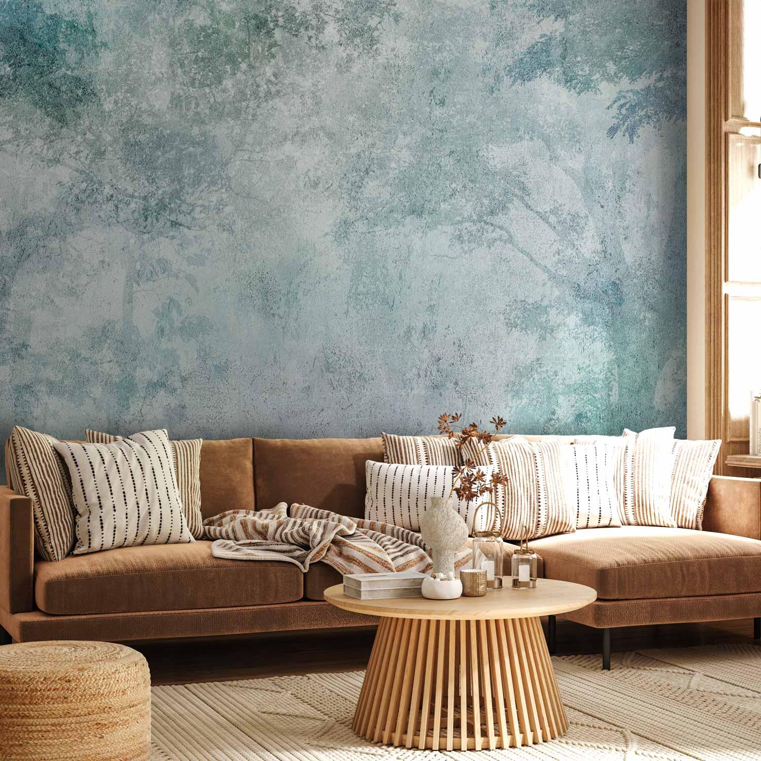 Fototapet Skovrelief - Tredje variant med skovmotiv til væg - 500 x 350 cm - Premium