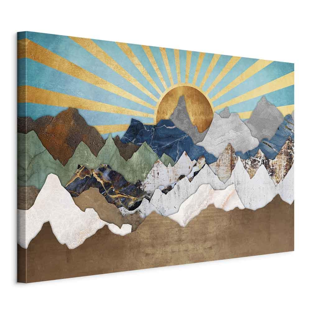 Lærredsbillede Morgen i bjergene - 1 del vægbillede i bredt format - 30 x 20 cm - På italiensk lærred