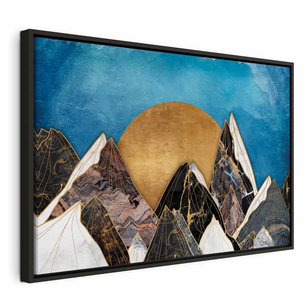 Lærredsbillede - Ensom rejse 1 del, bredformat med landskabsmotiv - 120 x 80 cm - I en sort træramme