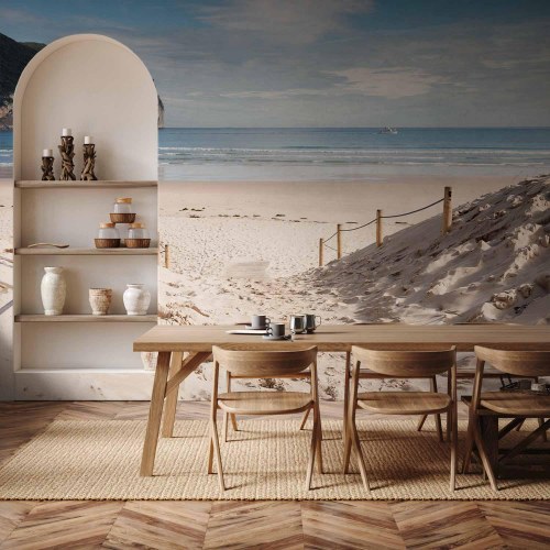Fototapet Varm juli - landskab med strand og hav
