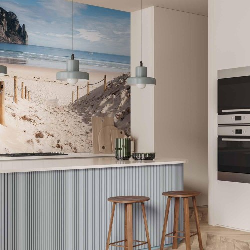 Fototapet Varm juli - landskab med strand og hav