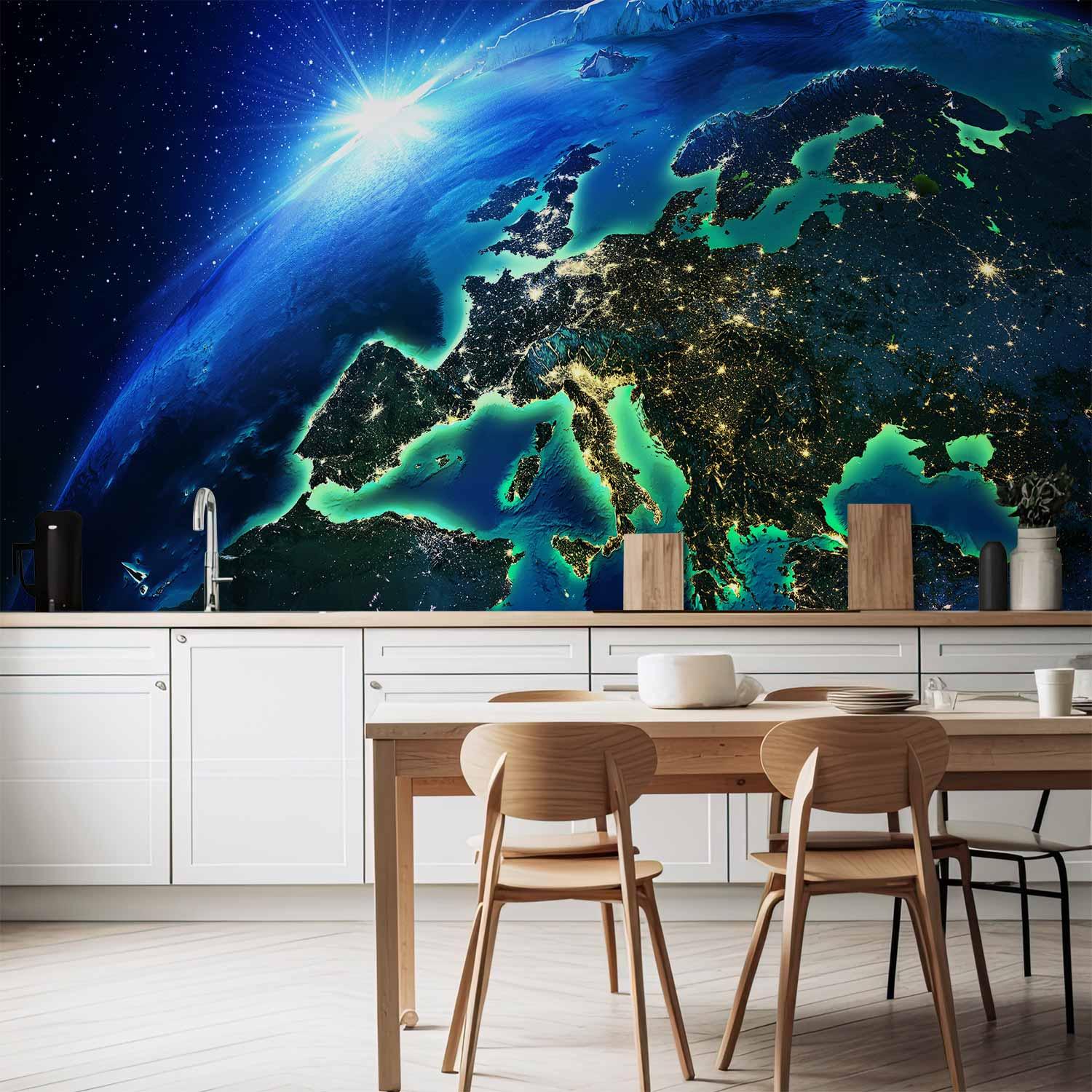 Fototapet Den Blå Planet med jordmotiv - 400 x 280 cm - Vandtæt
