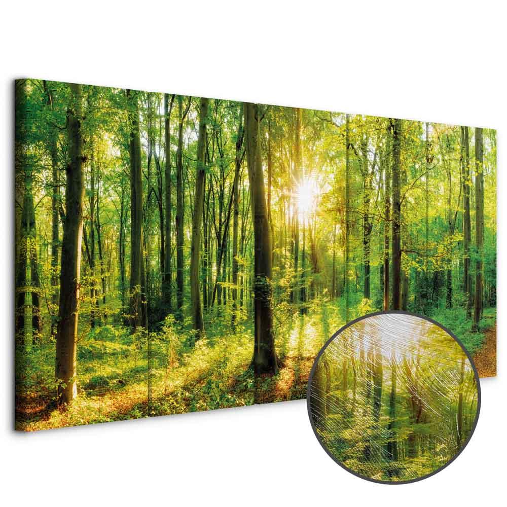 Lærredsbillede Magisk skov - skovmotiv til væg i 200 x 80 cm og 225 x 90 cm - 225 x 90 cm - Premium Print