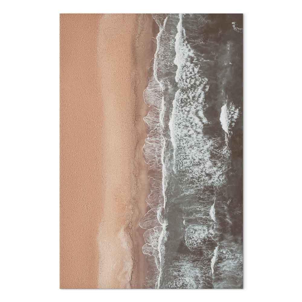 Lærredsbillede Shore Line lodret - strandlandskab - 40 x 60 cm - Premium Print