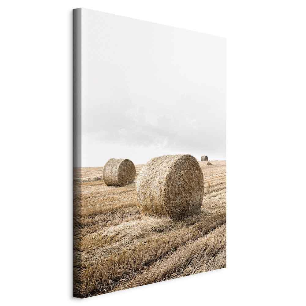 Lærredsbillede Hø - 1 del, lodret vægbillede med landskabsmotiv - 20 x 30 cm - På italiensk lærred