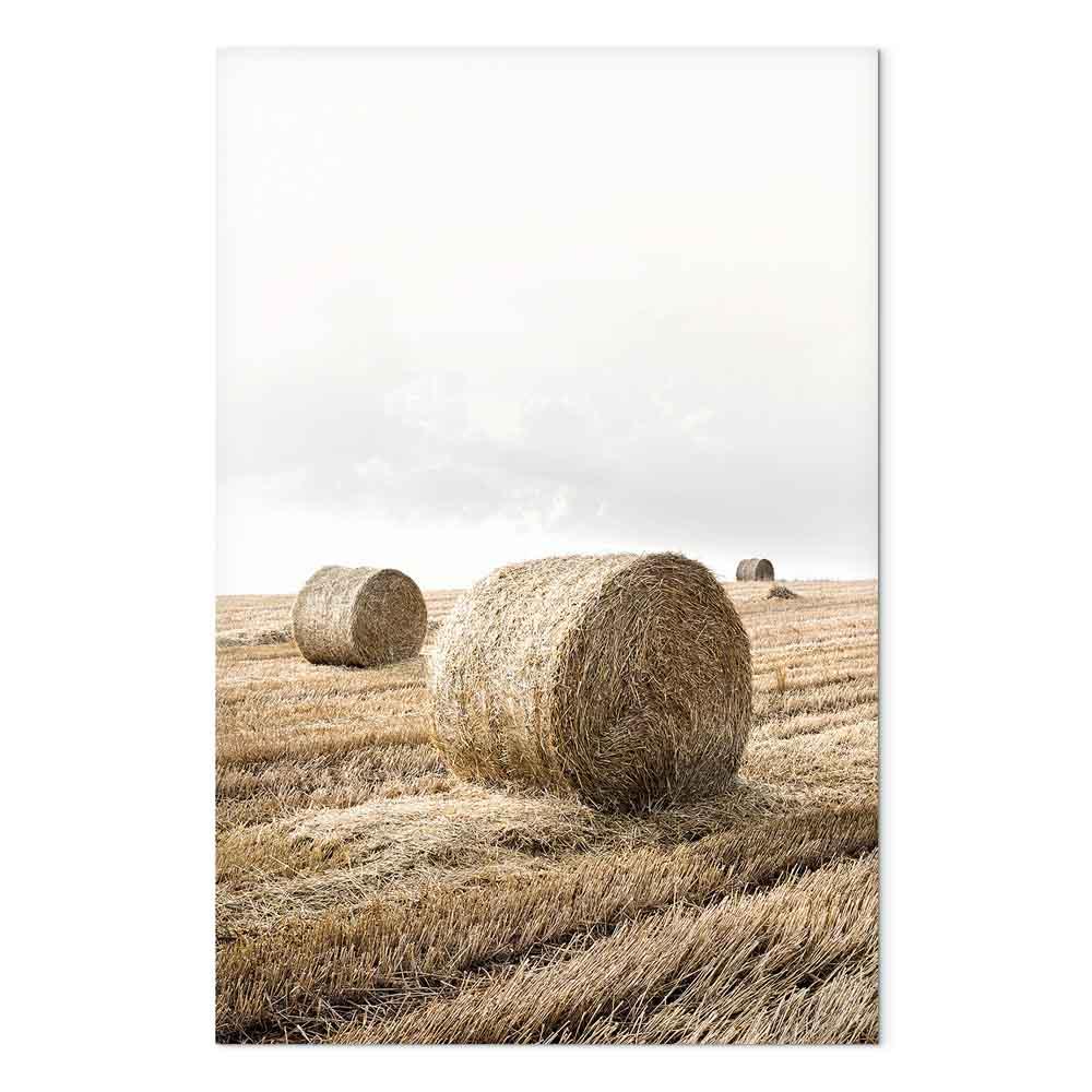 Lærredsbillede Hø - 1 del, lodret vægbillede med landskabsmotiv - 20 x 30 cm - Premium Print
