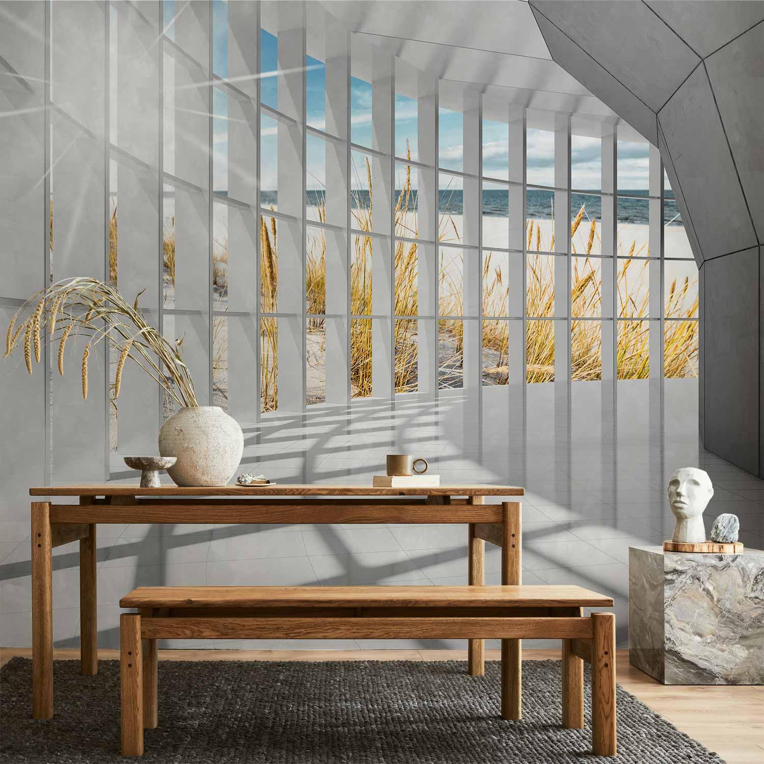 Fototapet Kystbastion 3D - 100 x 70 cm - Vandtæt