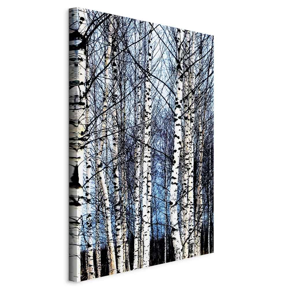 Lærredsbillede Frosty January - lodret vægdekoration med vinterlandskab - 40 x 60 cm - Standard
