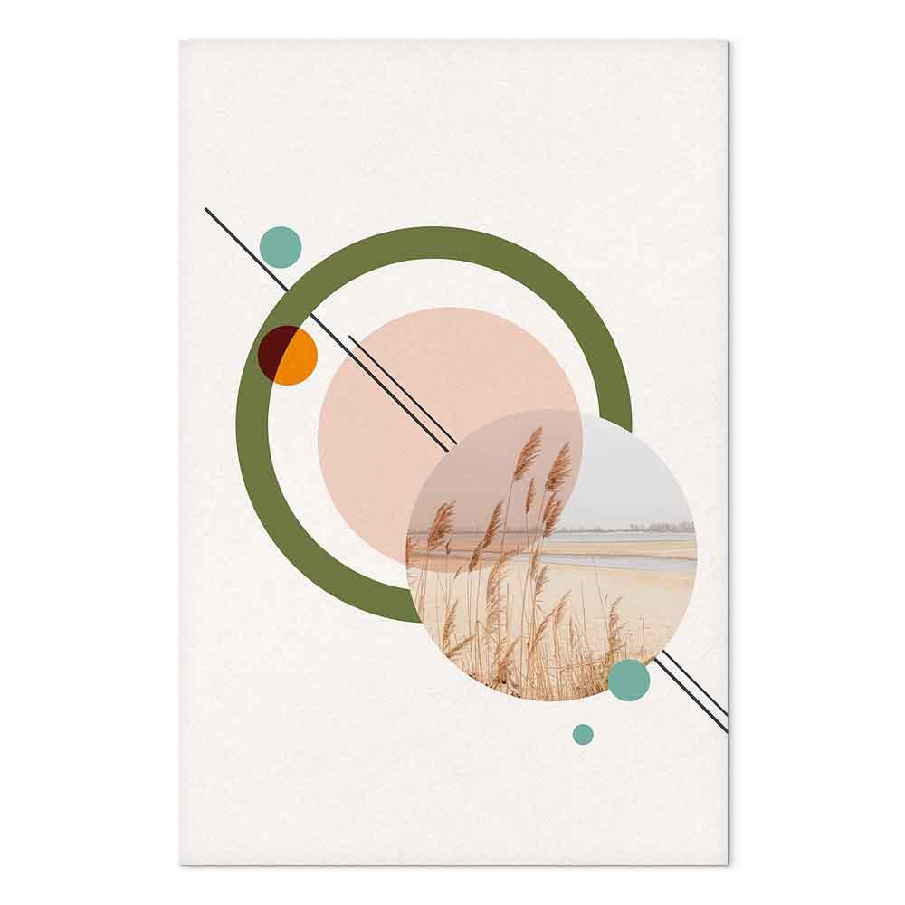 Lærredsbillede - Geometrisk landskab lodret abstrakt vægdekoration - 80 x 120 cm - Premium Print