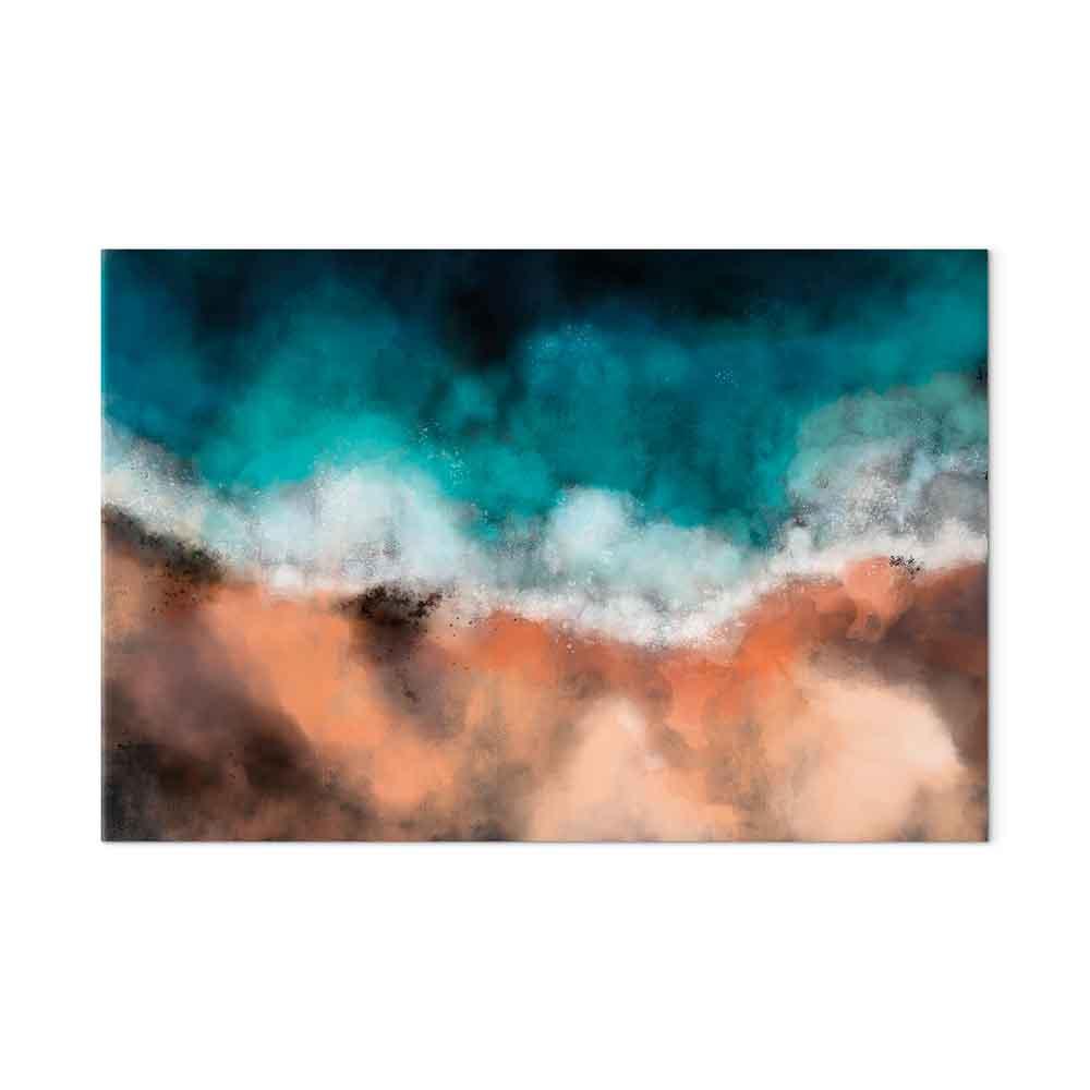 Billede på lærred Bølger i sandet - abstrakt vægdekoration i bredt format - 90 x 60 cm - Akustisk