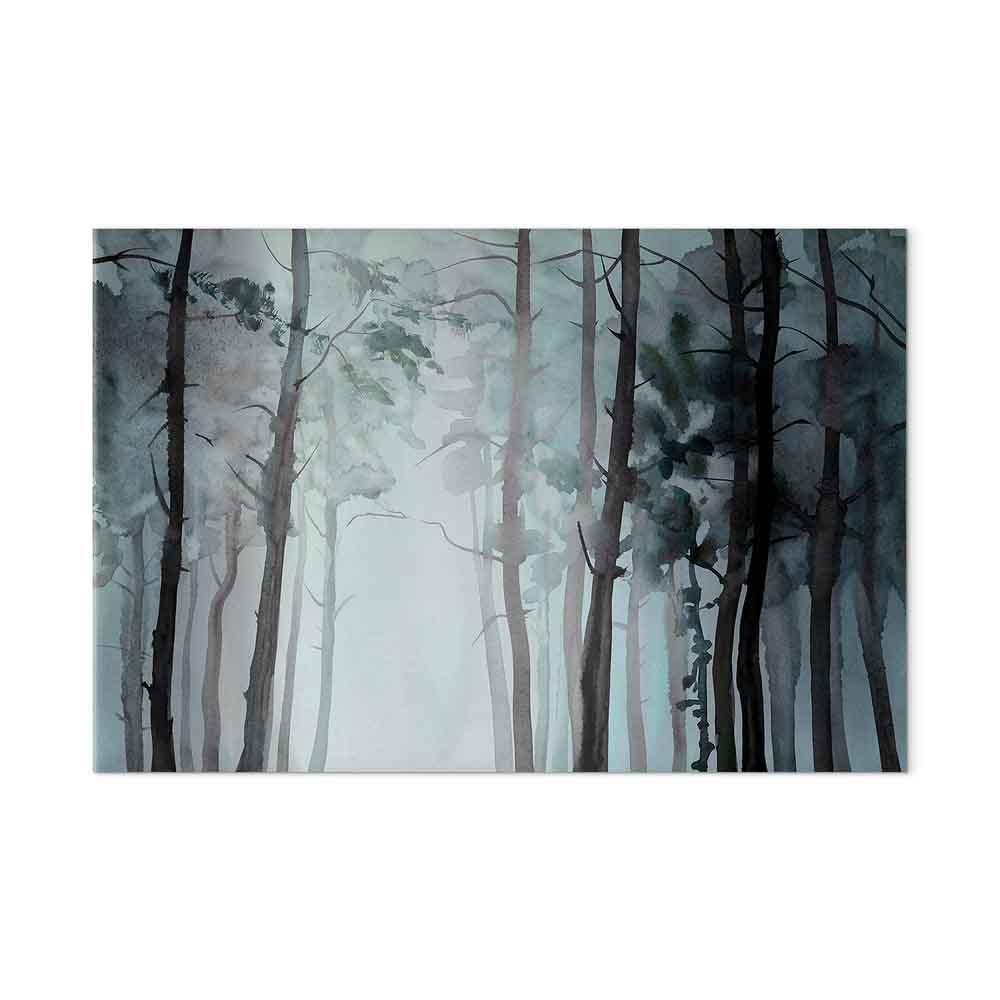 Billede på lærred - Diset skov, bredt enkeltpanel vægdekoration - 120 x 80 cm - Akustisk