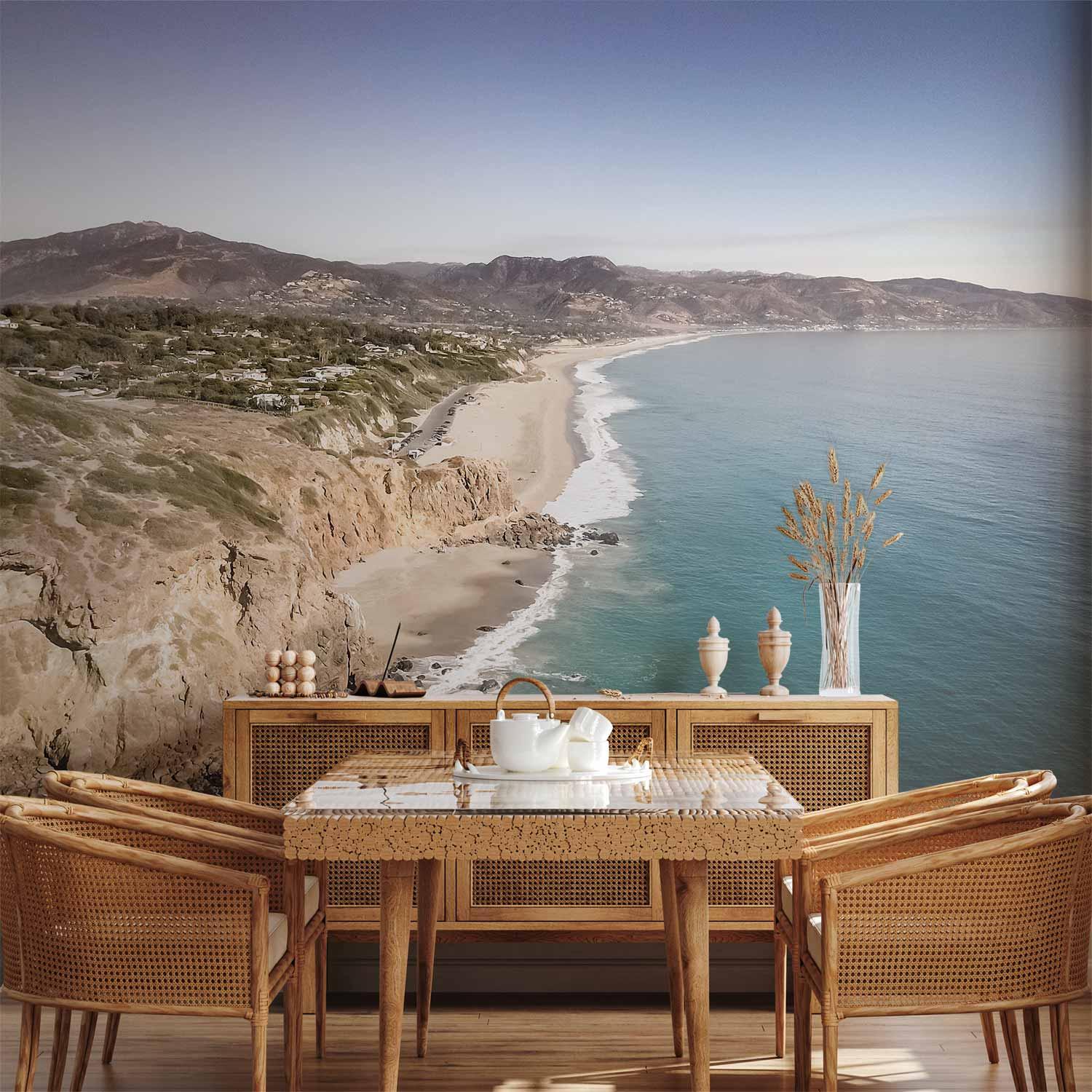 Fototapet Californiansk landskab - vægdekoration med kystmotiv - 450 x 315 cm - Vandtæt
