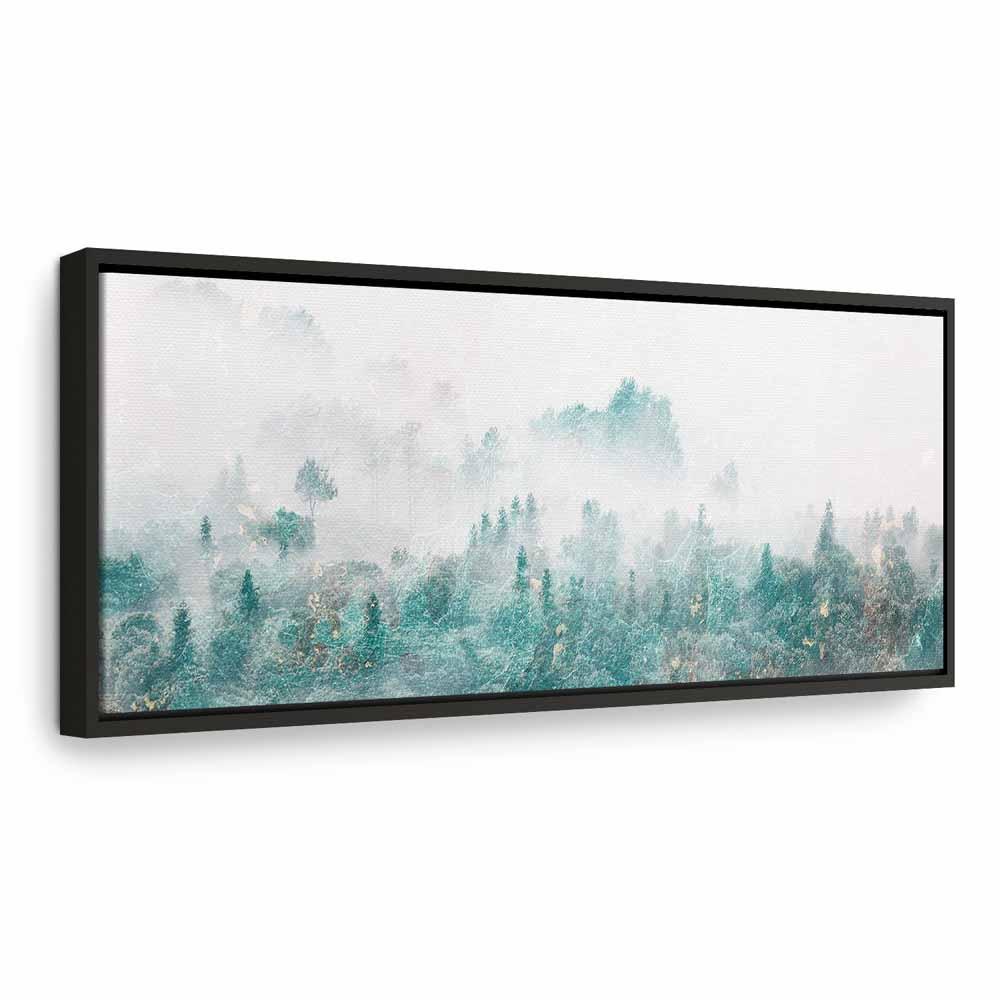 Landskabsbillede på lærred Turquoise Valley - 1 del, smalt format, flere størrelser og varianter - 120 x 40 cm - I en sort træramme