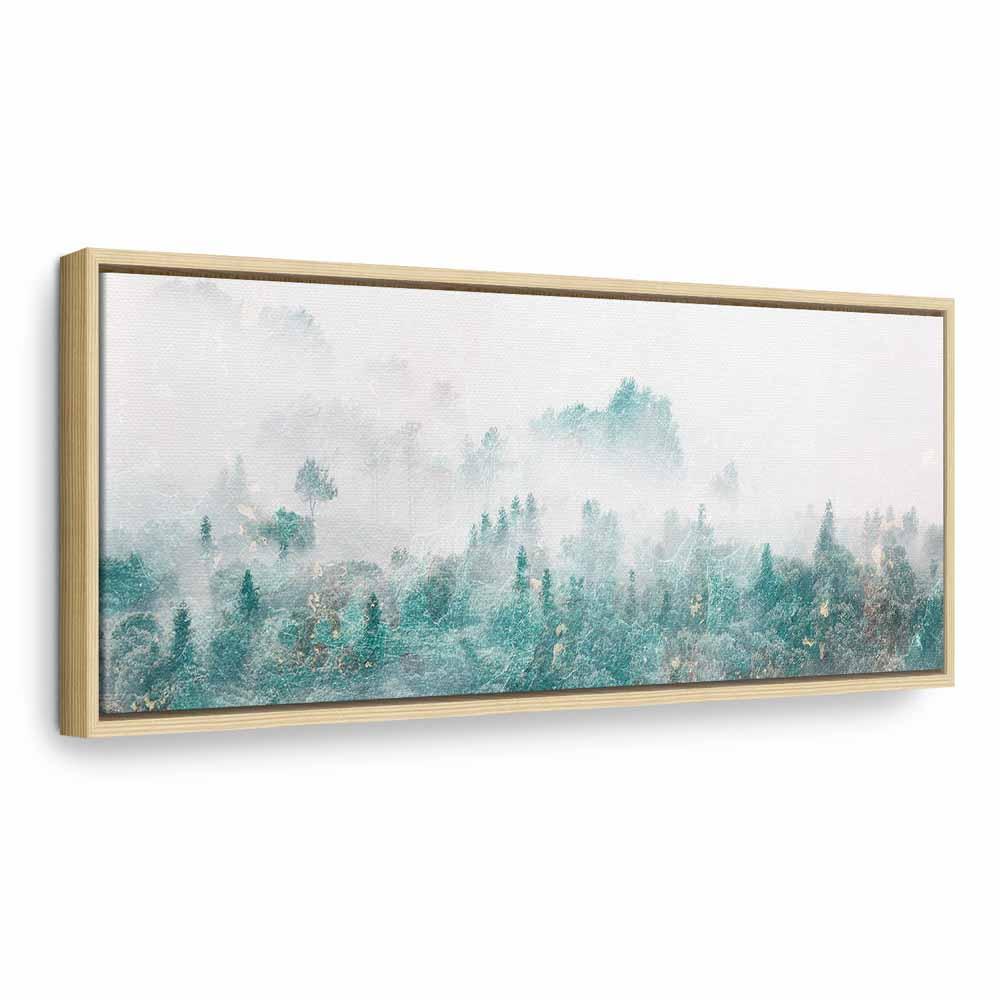 Landskabsbillede på lærred Turquoise Valley - 1 del, smalt format, flere størrelser og varianter - 120 x 40 cm - I en naturlig træramme