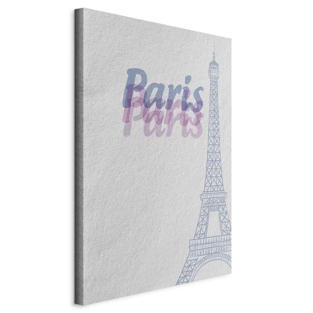 Lærredsbillede Paris i akvarelfarver 1 del lodret - 60 x 90 cm - På italiensk lærred