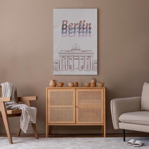 Lærredsbillede Berlin i akvarel - lodret