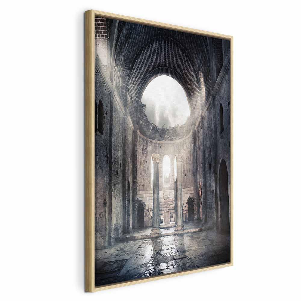 Lærredsbillede Hemmelighedernes Kammer lodret - 40 x 60 cm - I en naturlig træramme
