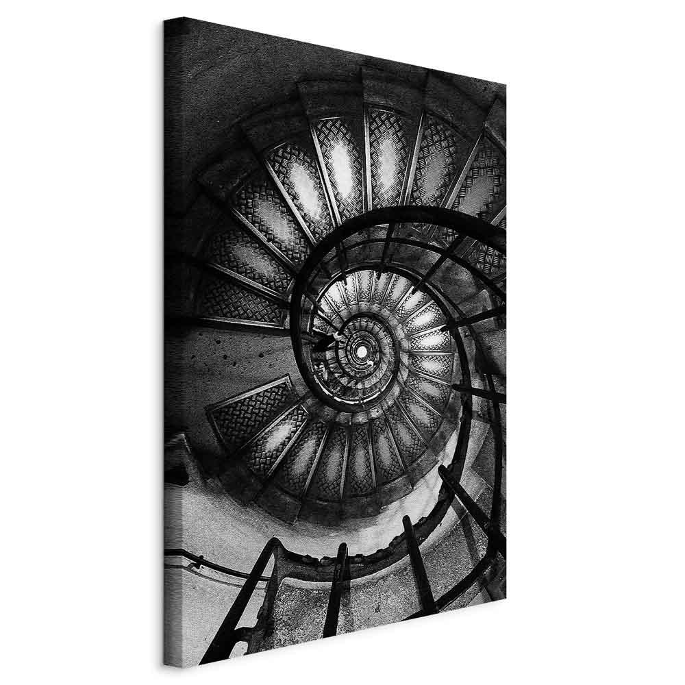 Lærredsbillede Dizziness lodret - spiraltrappe - 80 x 120 cm - På italiensk lærred