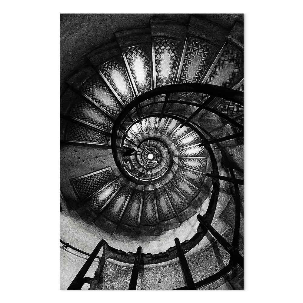 Lærredsbillede Dizziness lodret - spiraltrappe - 80 x 120 cm - Premium Print