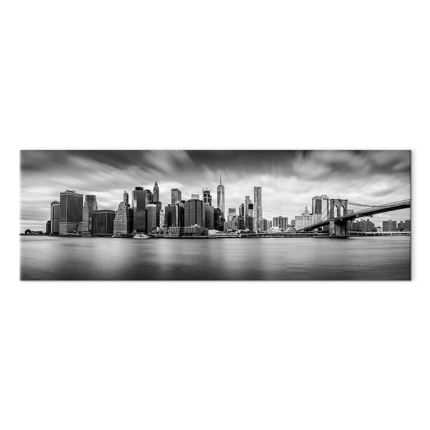 Lærredsbillede New York Stylish City - panorama med Manhattan - 135 x 45 cm - Standard