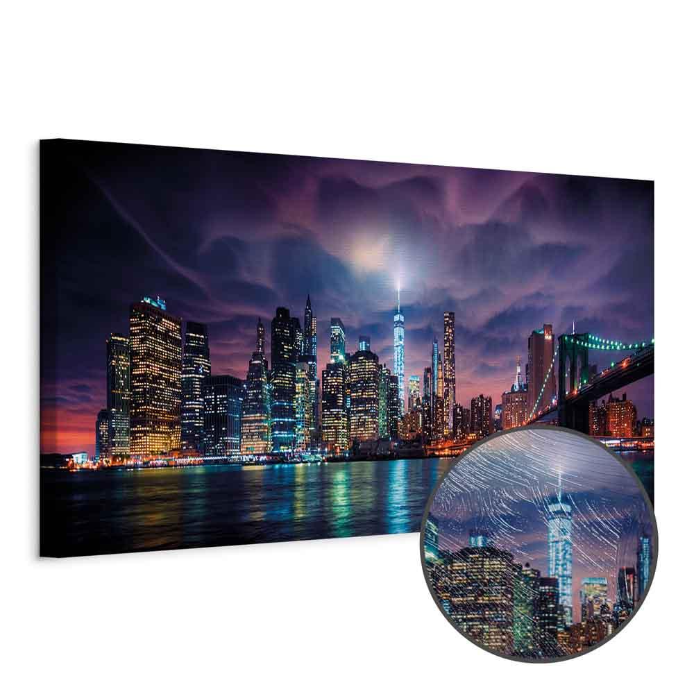 Lærredsbillede New York: Dark City - 135 x 45 cm - Premium Print