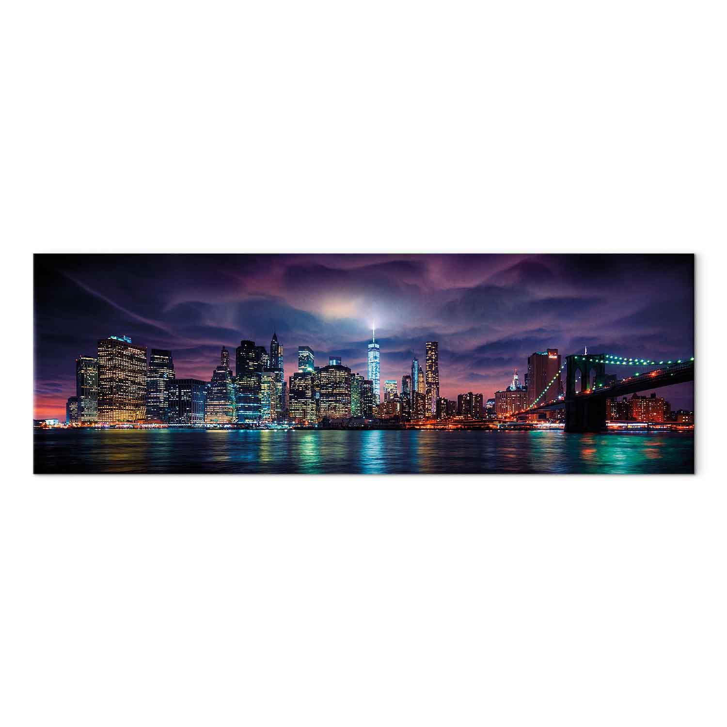 Lærredsbillede New York: Dark City - 135 x 45 cm - Standard