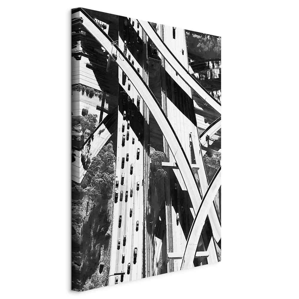 Lærredsbillede - City Geometry - vertikalt billede med bymotiv og grafisk arkitektur - 40 x 60 cm - Standard