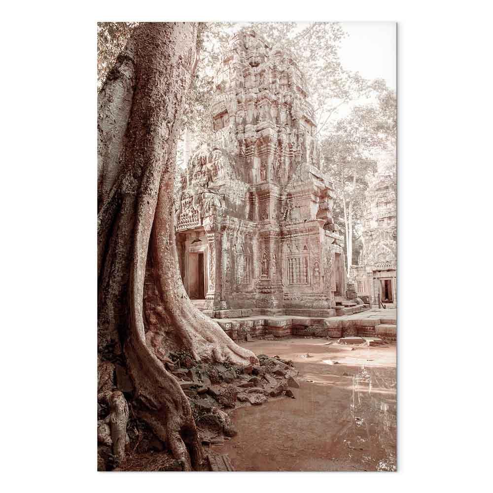 Lærredsbillede Ruinerne i Angkor - lodret vægbillede i 1 del - 80 x 120 cm - Premium Print