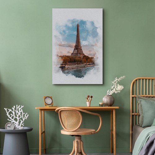 Lærredsbillede Paris View lodret - Eiffel-tårnet