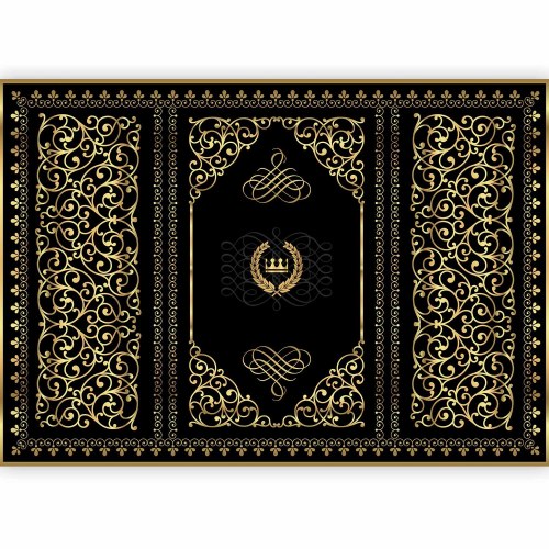 Fototapet Charm of the Night - sort/guld barok fototapet