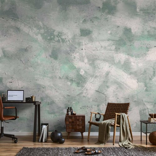 Fototapet Mint Impression - abstrakt fototapet i mintgrøn struktur