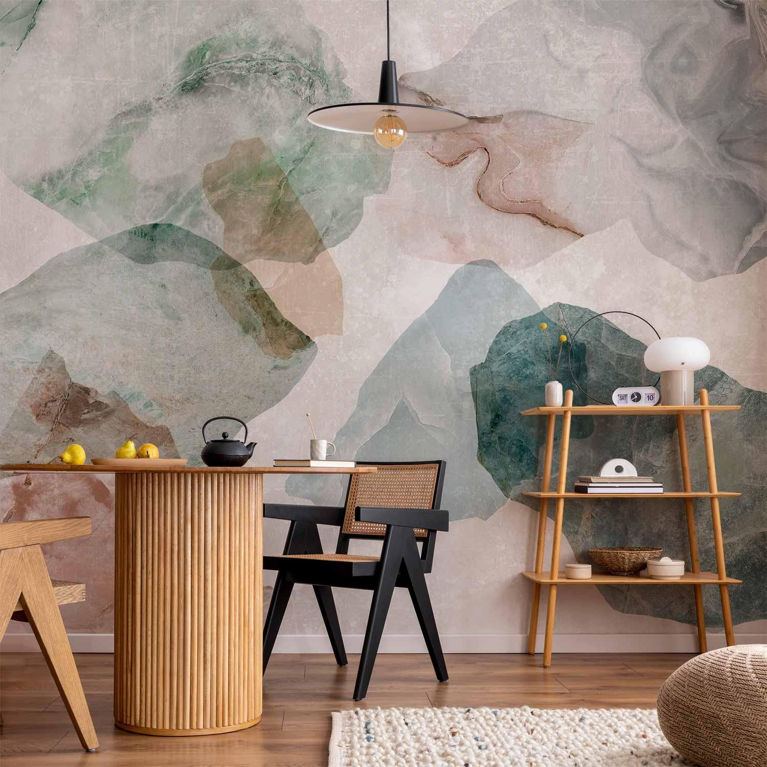 Fototapet Forårs Terrazzo - abstrakt vægdekoration med terrazzo-look til væg og møbler - 500 x 350 cm - Vandtæt