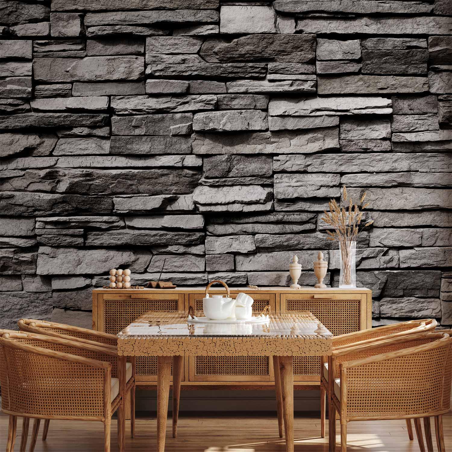 Fototapet med stenmønster - Granite Bastion - 400 x 280 cm - Vandtæt