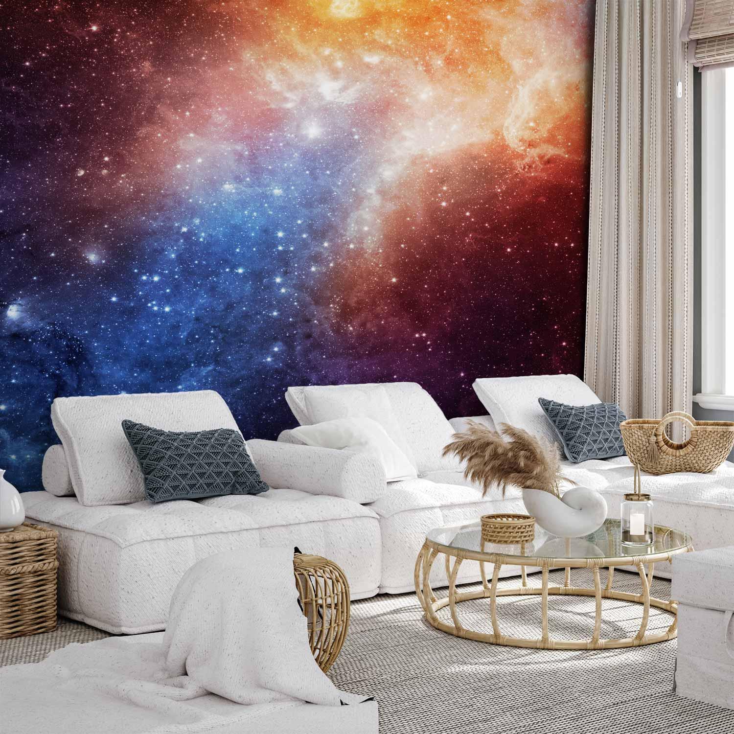 Fototapet Nebula - fototapet med kosmos og stjernehimmel - 147 x 105 cm - Selvklæbende