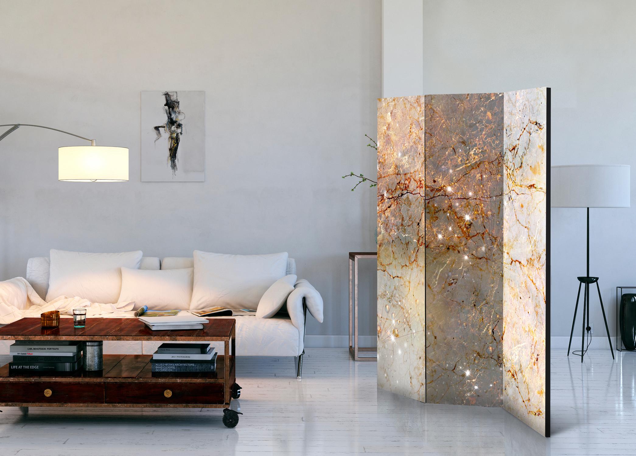 3-panels skærmvæg Fortryllet i marmor 135 x 172 cm - 135 x 172 cm - Dobbeltsiddet