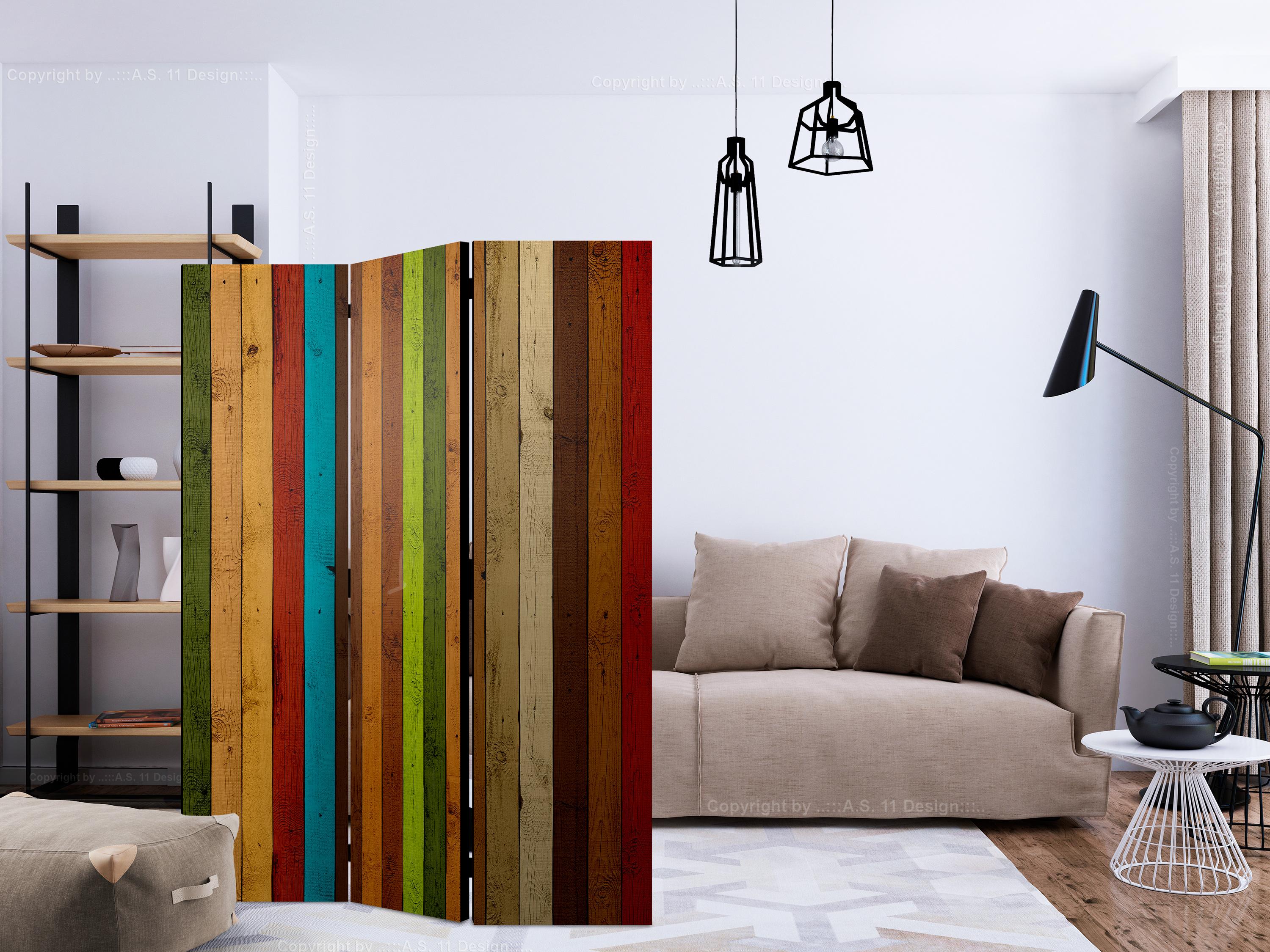 Skærmvæg Træregnbue 135 x 172 cm - 135 x 172 cm - Dobbeltsiddet