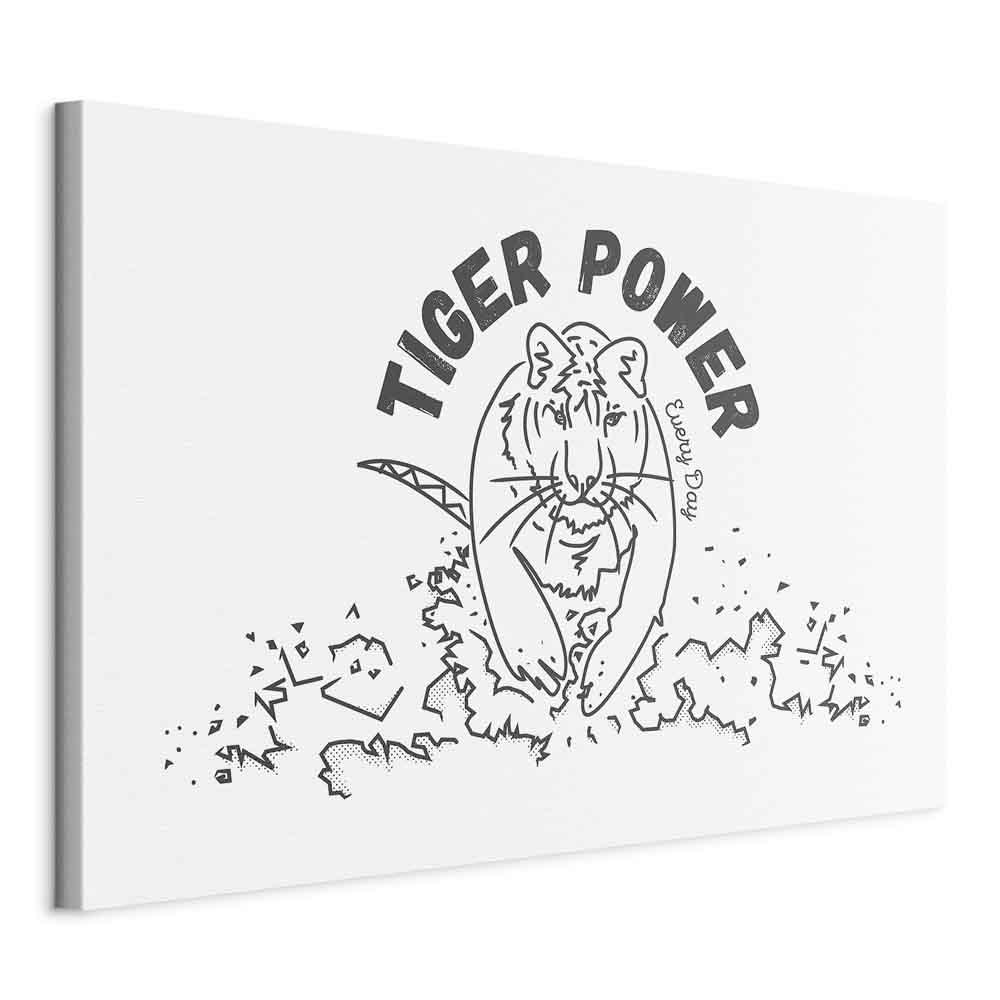 Lærredsbillede Tiger Power Wide - vægdekoration med tigermotiv - 30 x 20 cm - Standard