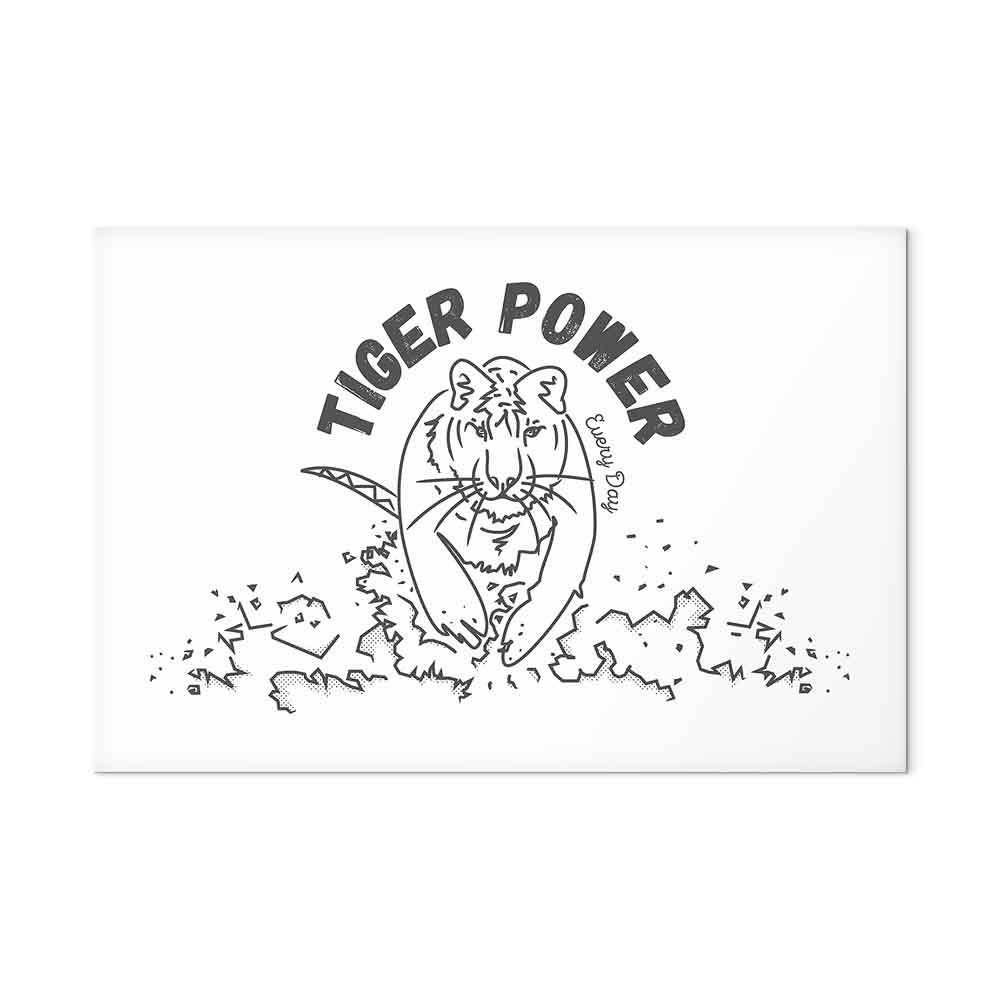Lærredsbillede Tiger Power Wide - vægdekoration med tigermotiv - 30 x 20 cm - Akustisk