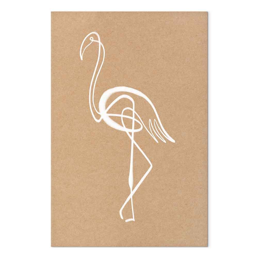 Lærredsbillede Hvid Flamingo lodret - 60 x 90 cm - Premium Print