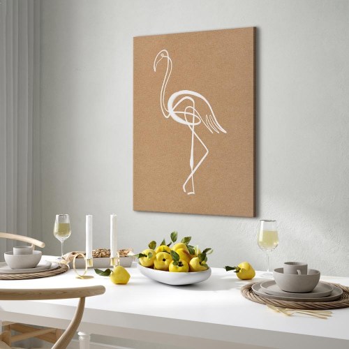 Lærredsbillede Hvid flamingo - 1 del lodret