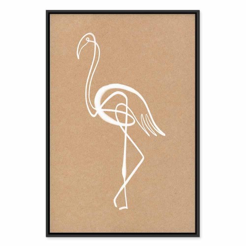 Lærredsbillede Hvid flamingo - 1 del lodret